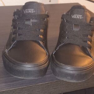 Vans Sz.4.5 ,(Black Sneakers with Orange Soles)